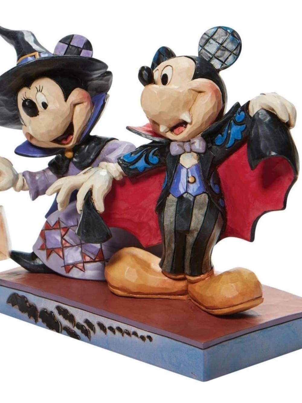 Enesco Mickey & Minnie Halloween Dracula Couple Figurine - Black, Red, Purple